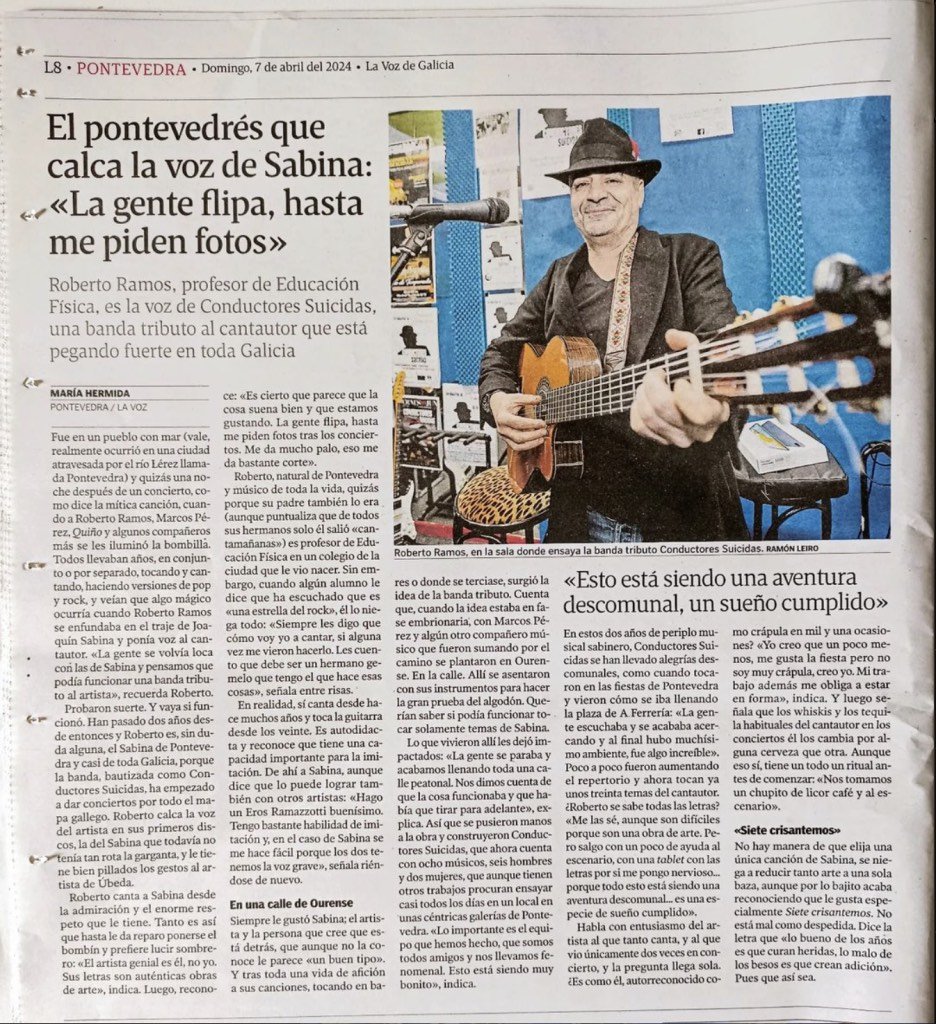 Foto de Rober durante la entrevita en su local de ensayo